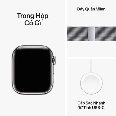 Apple Watch Series 9 Thép (GPS + Cellular) | Milanese Loop