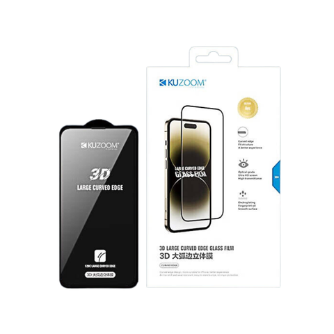 Kính cường lực chống chói iPhone 15 Series Kuzoom 3D Trong suốt, chống mẻ viền