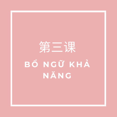 第三课 (Bài 3) BỔ NGỮ KHẢ NĂNG