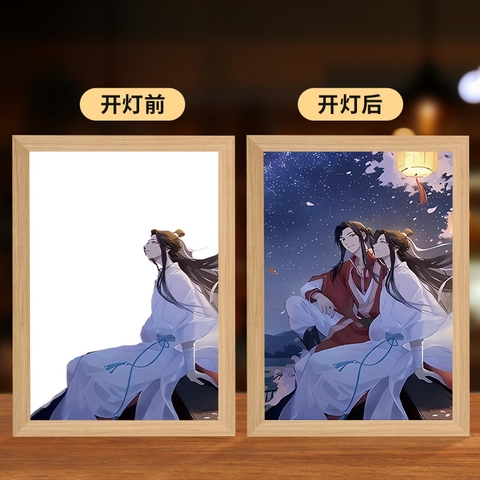 Tranh đèn Thiên quan tứ phúc 17*21cm Mẫu 3