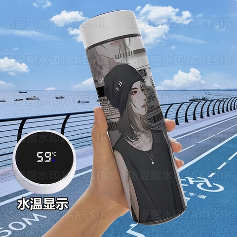 Bình giữ nhiệt Tan học đợi tôi có thể đo nhiệt độ Mẫu 1