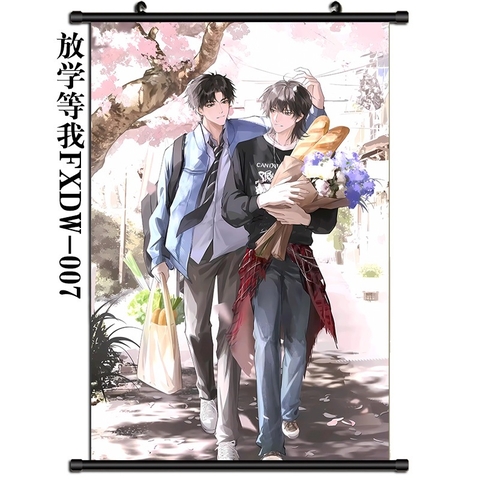 Tranh treo tường 40*60cm Tan học đợi tôi Mẫu 1