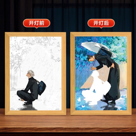 Tranh đèn Led 3D Chiếu Ánh Sáng Jujutsu Kaisen - Gojo x Geto mẫu 1 (kích thước 21*30cm)