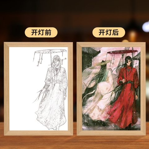 Tranh đèn Thiên quan tứ phúc 17*21cm Mẫu 4