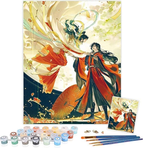 Tranh số hóa Thiên quan tứ phúc 40*50cm mẫu 3