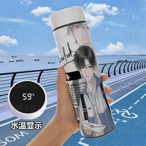 Bình giữ nhiệt Tan học đợi tôi có thể đo nhiệt độ Mẫu 2