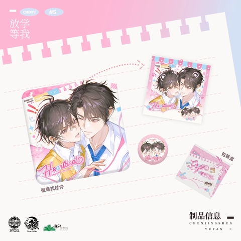 Bộ huy hiệu Tan học đợi tôi chính hãng Mẫu 1