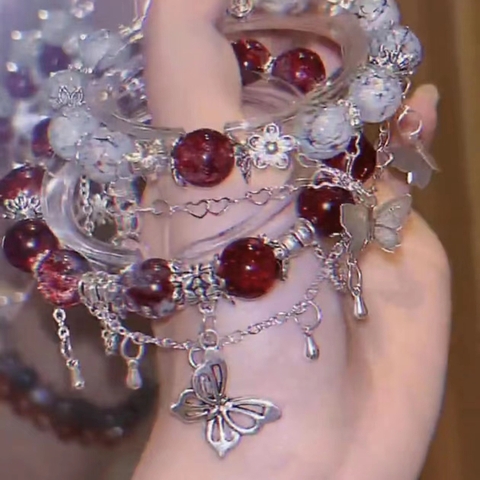 Vòng tay Thiên quan tứ phúc Mẫu 3 - hoa thành đỏ