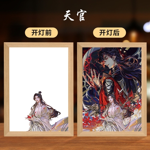 Tranh đèn Thiên quan tứ phúc 17*21cm Mẫu 2