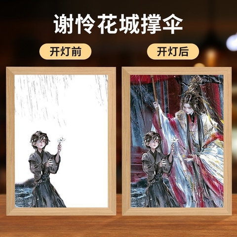 Tranh đèn Thiên quan tứ phúc 17*21cm Mẫu 6