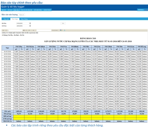 Báo cáo tùy chỉnh theo yêu cầu