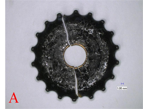 Hình (A) Vỡ nứt SCC trên đầu phun bằng đồng sau thử nghiệm với amonia