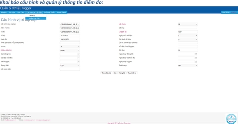 Khai báo cấu hình và thông tin điểm đo