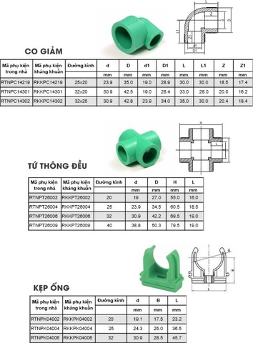 Phụ kiện PPr kháng khuẩn GS