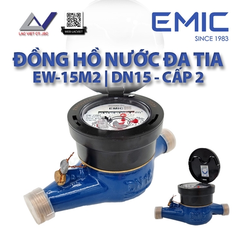 Đồng hồ nước đa tia EMIC EW-15M2 DN15 - Cấp 2
