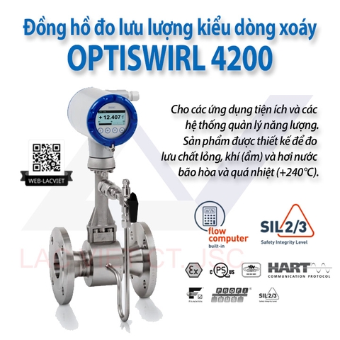 Đồng hồ đo lưu lượng kiểu dòng xoáy OPTISWIRL 4200 | Krohne