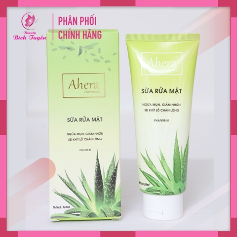 Sữa rửa mặt Ahera ngừa mụn- giảm nhờn- se khít lỗ chân lông 120ml