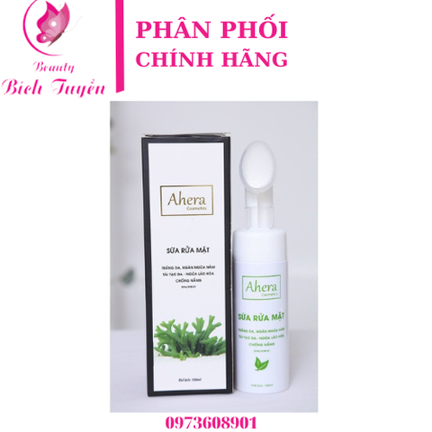 Sữa Rửa Mặt Đầu Cọ Silicon Ahera Chiết Xuất Tảo Biển Nhật 180ml