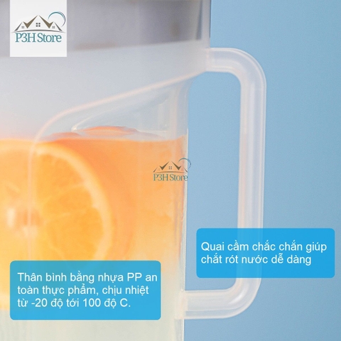 Bình đựng nước LocknLock One Handed Jug dung tích 2.1L HAP818 có tay cầm chắc chắn dung tích lớn