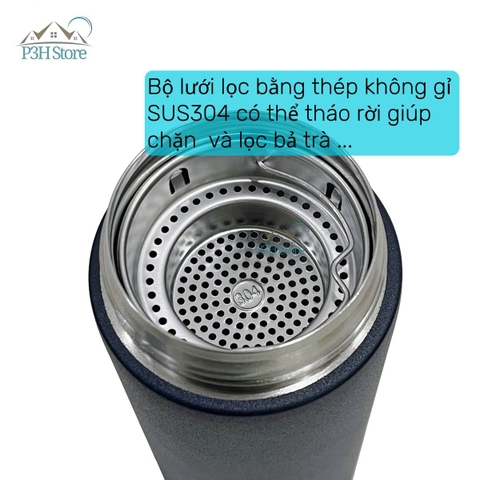 Bình giữ nhiệt Kims Cook 520ml thép không gỉ SUS316 cao cấp nắp vặn kín hơi dây xách tiện lợi XB-19124 P3H Store