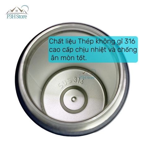 Bình giữ nhiệt Kims Cook 520ml thép không gỉ SUS316 cao cấp nắp vặn kín hơi dây xách tiện lợi XB-19124 P3H Store