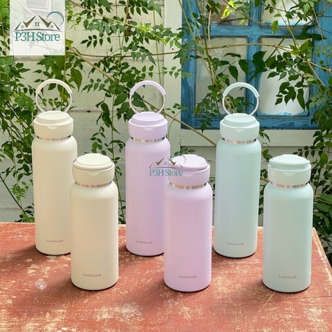 Bình giữ nhiệt LocknLock Sling Ring có quai xách dung tích 650ml LHC4321 và 800ml LHC4322 P3HStore