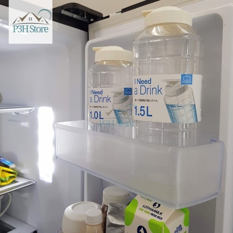 Bình đựng nước nhựa Lock&Lock Chess Water Bottle 1.0L/1.5L Nắp màu trắng HAP810 HAP812 P3hstore