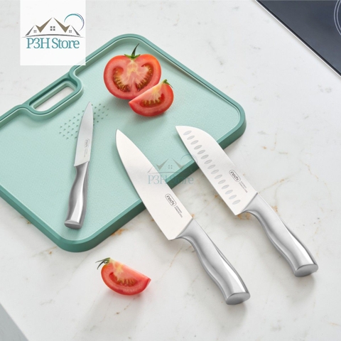 Dao thái Dao Santoku Dao gọt cán liền nguyên khối Inochi Sakai SLEEK chất liệu thép cứng cáp sắc bén P3H