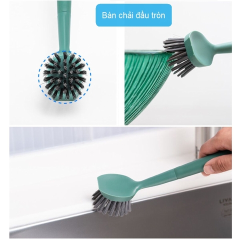 Dụng cụ vệ sinh đa năng LocknLock bàn chải chà sàn , cọ chà rửa nhà tắm toilet , cây gạt nước - màu xanh lá ETM916GRN ETM917GRN ETM918GRN ETM919GRN