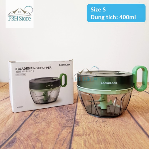 Dụng cụ xay nhỏ thực phẩm Lock&Lock xay tỏi ớt nhiều size Ring Pull Chopper CKS312 CKS313 CKS314