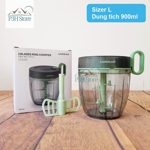 Dụng cụ xay nhỏ thực phẩm Lock&Lock xay tỏi ớt nhiều size Ring Pull Chopper CKS312 CKS313 CKS314