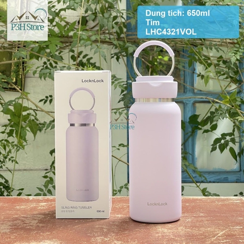Bình giữ nhiệt LocknLock Sling Ring có quai xách dung tích 650ml LHC4321 và 800ml LHC4322 P3HStore