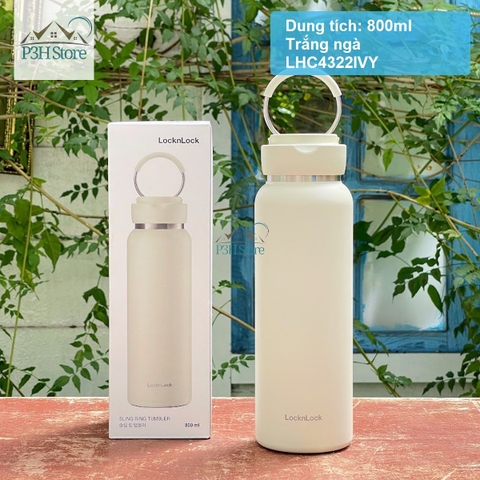 Bình giữ nhiệt LocknLock Sling Ring có quai xách dung tích 650ml LHC4321 và 800ml LHC4322 P3HStore