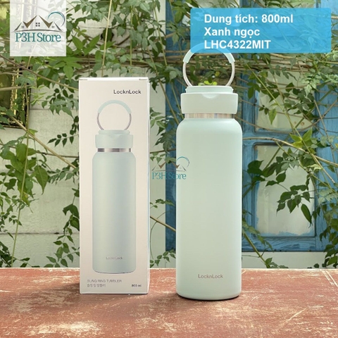 Bình giữ nhiệt LocknLock Sling Ring có quai xách dung tích 650ml LHC4321 và 800ml LHC4322 P3HStore