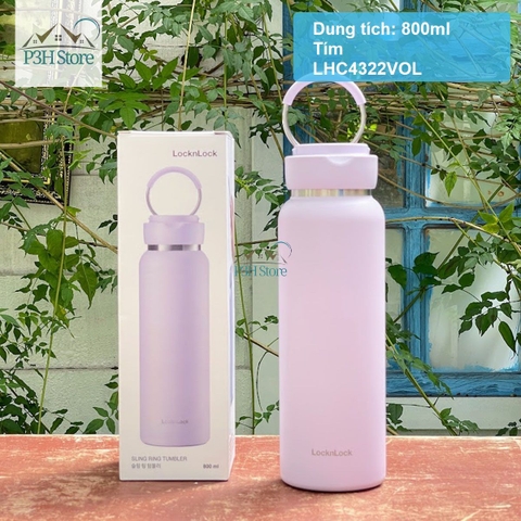 Bình giữ nhiệt LocknLock Sling Ring có quai xách dung tích 650ml LHC4321 và 800ml LHC4322 P3HStore