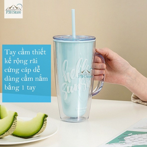 Ly nhựa 2 lớp có tay cầm Lock&Lock dung tích 750ml HAP503