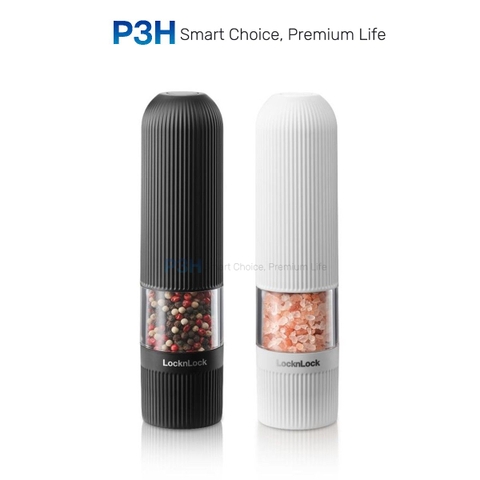 Máy xay muối và tiêu 1 chạm LocknLock One Touch Salt & Pepper Prinder, dung tích 70ml, màu trắng/đen CKO118