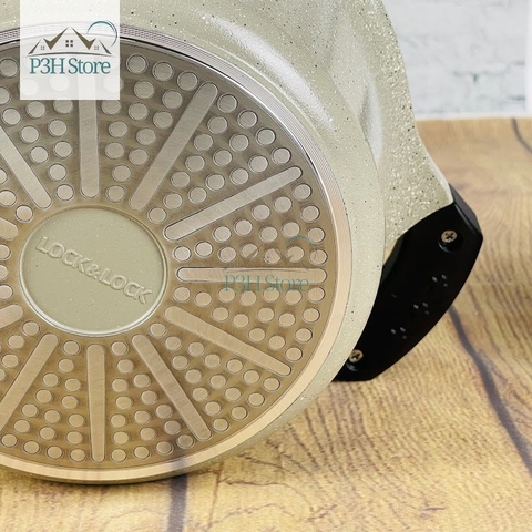 Nồi vân đá Lock&Lock 24cm thân cao dòng Stone chống dính cao cấp nồi luôc gà LCA6244D-IH