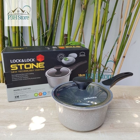 Nồi vân đá 1 tay cầm Lock&Lock dòng Stone 7 lớp size 18cm LCA6181D