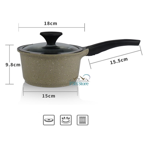 Nồi vân đá 1 tay cầm Lock&Lock dòng Stone 7 lớp size 18cm LCA6181D