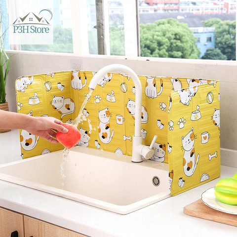 Tấm chắn dầu mỡ nhà bếp gấp gọn dùng chắn gió bếp gas và chống văng dầu mỡ KU02