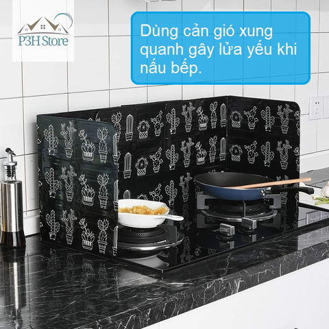 Tấm chắn dầu mỡ nhà bếp gấp gọn dùng chắn gió bếp gas và chống văng dầu mỡ KU02