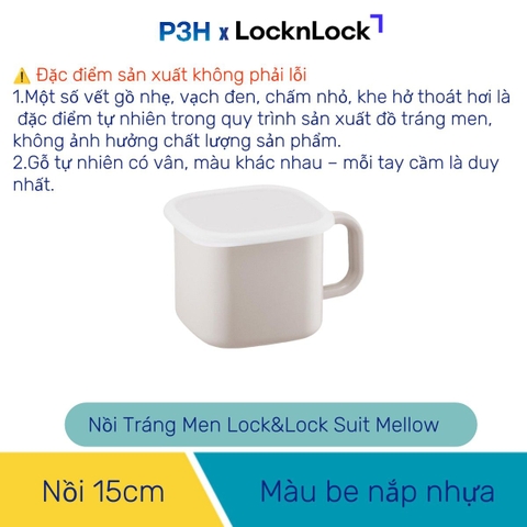 Nồi Tráng Men Lock&Lock Suit Mellow – Thiết Kế Tối Giản, nhỏ gọn nhiều kích cỡ dùng được bếp từ P3H