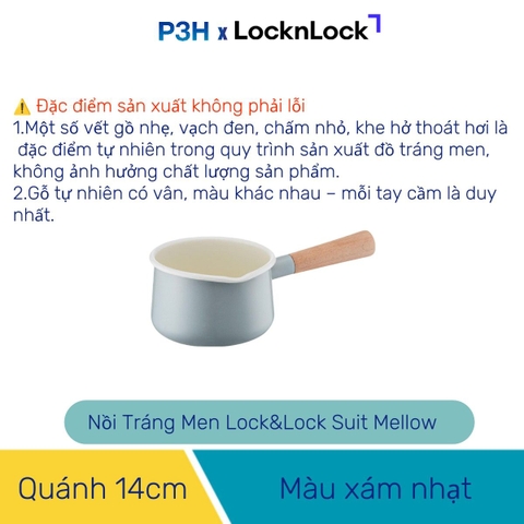 Nồi Tráng Men Lock&Lock Suit Mellow – Thiết Kế Tối Giản, nhỏ gọn nhiều kích cỡ dùng được bếp từ P3H