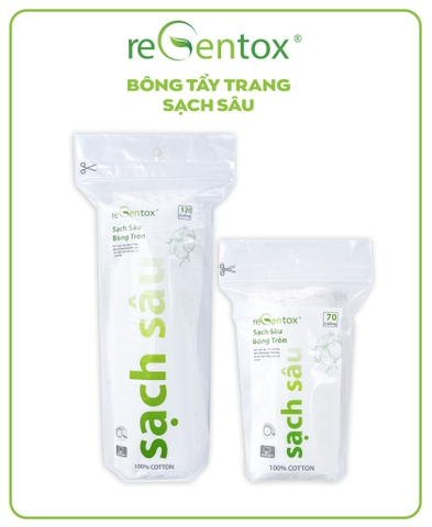 Bông tẩy trang Regentox Sạch Sâu (Gói/120 miếng tròn)