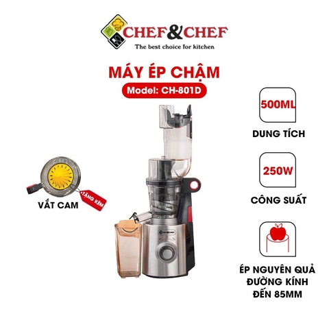 Máy ép chậm 2 trong 1 Chef&Chef CH-80D