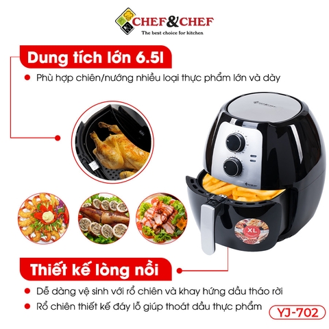 Nồi chiên không dầu Chef&Chef 6,5L (YJ-702)