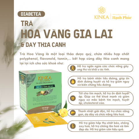 DIABETEA - Trà Hoa Vàng Gia Lai & Dây Thìa Canh