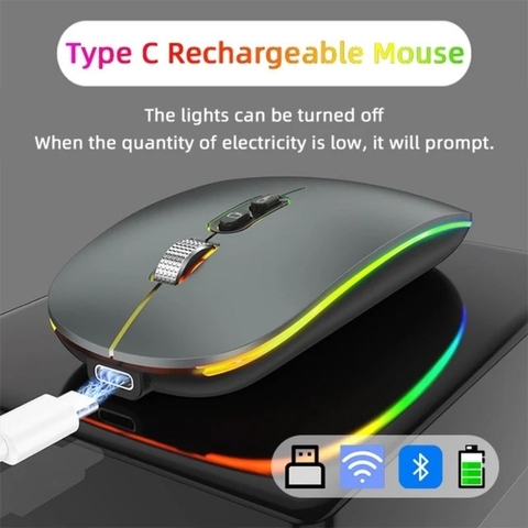 Chuột bluetooth không dây cao cấp TEKKIN M103 sạc Type C con lăn kim loại click không tiếng ồn sạc 1 lần sử dụng 2 tháng