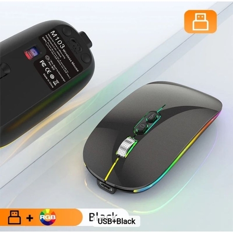 Chuột bluetooth không dây cao cấp TEKKIN M103 sạc Type C con lăn kim loại click không tiếng ồn sạc 1 lần sử dụng 2 tháng